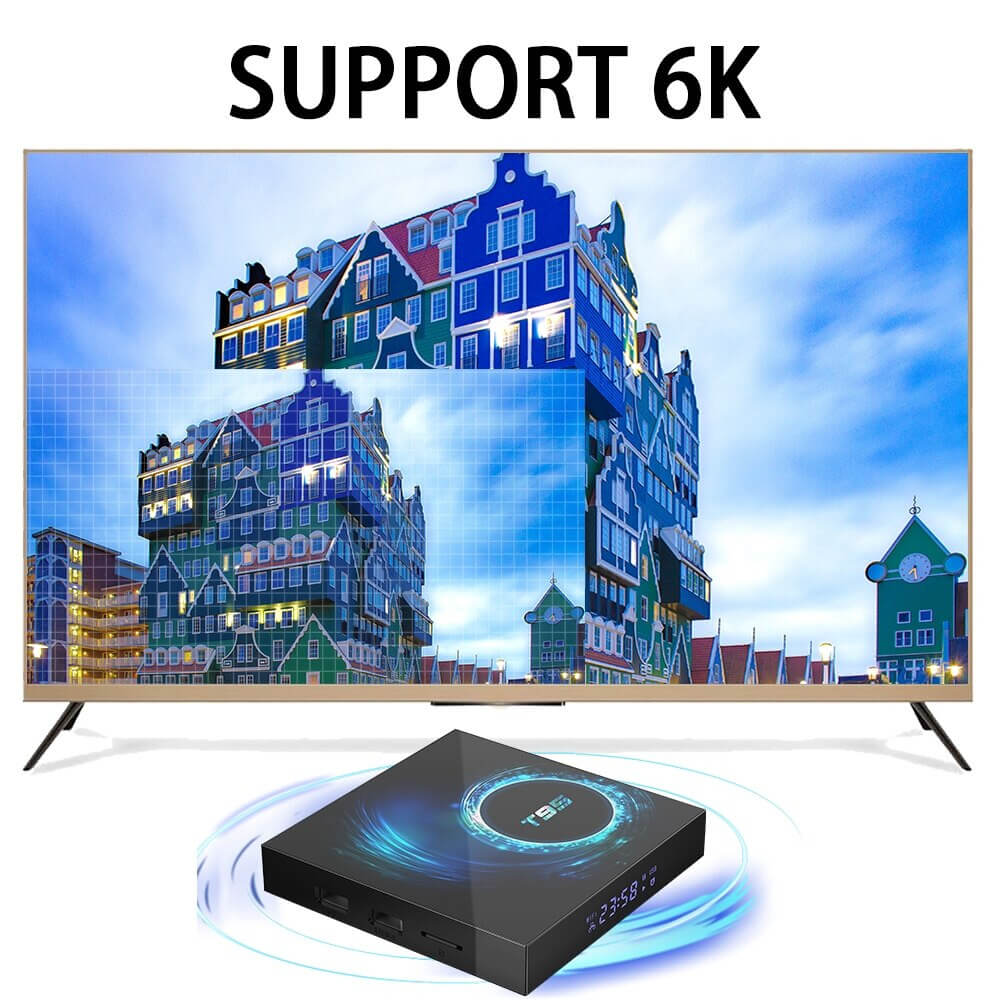 Bqeel Android 8.1 TV Box 4GB+64GB Amlogic S905X2 Quad Core Arm Cortex A53 con Dual-WiFi 2.4GHz/5.8GHz HDMI BT 4.0 Última Android TV Box USB 3.0 Smart TV Box 4K*2K UHD H.265 